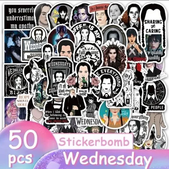 Wednesday Addams Assorted Stickers - Picture 5 of 10